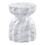 Caserta Marble Finish Concrete Indoor / Outdoor End Table in White
