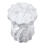 Caserta Marble Finish Concrete Indoor / Outdoor End Table in White