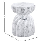 Caserta Marble Finish Concrete Indoor / Outdoor End Table in White