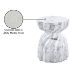 Caserta Marble Finish Concrete Indoor / Outdoor End Table in White