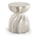 Caserta Travertine Finish Concrete Indoor / Outdoor End Table in Natural