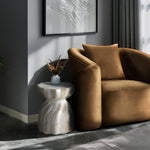 Caserta Travertine Finish Concrete Indoor / Outdoor End Table in Natural