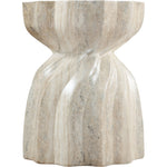 Caserta Travertine Finish Concrete Indoor / Outdoor End Table in Natural