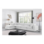 Comfy 158" Velvet Upholstered 5pc. Modular Sectional in Cream