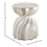 Caserta Travertine Finish Concrete Indoor / Outdoor End Table in Natural