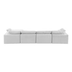 Comfy 158" Velvet Upholstered 5pc. Modular Sectional in Cream