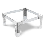 Casper Square Glass Top, Acrylic And Metal Base Coffee Table in Chrome