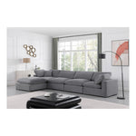 Comfy 158" Velvet Upholstered 5pc. Modular Sectional in Grey
