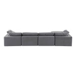 Comfy 158" Velvet Upholstered 5pc. Modular Sectional in Grey