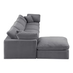 Comfy 158" Velvet Upholstered 5pc. Modular Sectional in Grey