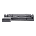 Comfy 158" Velvet Upholstered 5pc. Modular Sectional in Grey