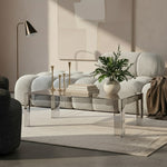 Casper Rectangular Glass Top, Acrylic And Metal Base Coffee Table in Chrome