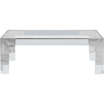 Casper Rectangular Glass Top, Acrylic And Metal Base Coffee Table in Chrome