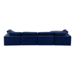 Comfy 158" Velvet Upholstered 5pc. Modular Sectional in Navy