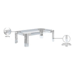 Casper Rectangular Glass Top, Acrylic And Metal Base Coffee Table in Chrome