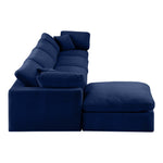 Comfy 158" Velvet Upholstered 5pc. Modular Sectional in Navy