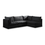 Jacob 103" Velvet Upholstered 4pc. Modular Sectional in Black