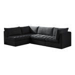 Jacob 103" Velvet Upholstered 4pc. Modular Sectional in Black