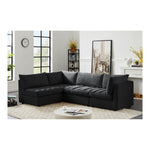 Jacob 103" Velvet Upholstered 4pc. Modular Sectional in Black