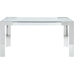 Casper 60" Glass Top, Acrylic And Steel Base Dining Table in Chrome