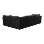 Jacob 103" Velvet Upholstered 4pc. Modular Sectional in Black