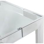 Casper 60" Glass Top, Acrylic And Steel Base Dining Table in Chrome