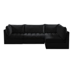 Jacob 103" Velvet Upholstered 4pc. Modular Sectional in Black
