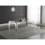 Casper 60" Glass Top, Acrylic And Steel Base Dining Table in Chrome