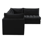 Jacob 103" Velvet Upholstered 4pc. Modular Sectional in Black