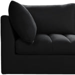 Jacob 103" Velvet Upholstered 4pc. Modular Sectional in Black