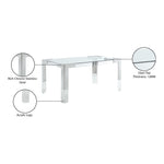Casper 60" Glass Top, Acrylic And Steel Base Dining Table in Chrome