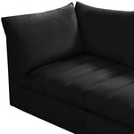 Jacob 103" Velvet Upholstered 4pc. Modular Sectional in Black
