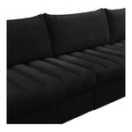 Jacob 103" Velvet Upholstered 4pc. Modular Sectional in Black