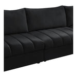Jacob 103" Velvet Upholstered 4pc. Modular Sectional in Black