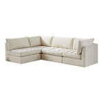 Jacob 103" Velvet Upholstered 4pc. Modular Sectional in Cream