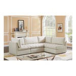 Jacob 103" Velvet Upholstered 4pc. Modular Sectional in Cream