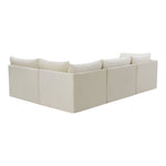 Jacob 103" Velvet Upholstered 4pc. Modular Sectional in Cream