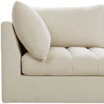 Jacob 103" Velvet Upholstered 4pc. Modular Sectional in Cream