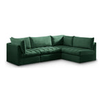 Jacob 103" Velvet Upholstered 4pc. Modular Sectional in Green