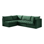 Jacob 103" Velvet Upholstered 4pc. Modular Sectional in Green
