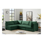Jacob 103" Velvet Upholstered 4pc. Modular Sectional in Green