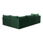 Jacob 103" Velvet Upholstered 4pc. Modular Sectional in Green