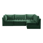 Jacob 103" Velvet Upholstered 4pc. Modular Sectional in Green