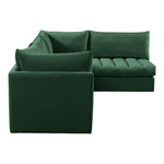 Jacob 103" Velvet Upholstered 4pc. Modular Sectional in Green
