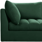 Jacob 103" Velvet Upholstered 4pc. Modular Sectional in Green