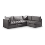 Jacob 103" Velvet Upholstered 4pc. Modular Sectional in Grey
