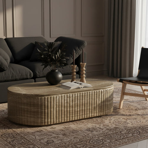 Catania Concrete Indoor/Outdoor Coffee Table in Beige