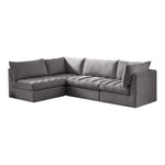 Jacob 103" Velvet Upholstered 4pc. Modular Sectional in Grey