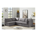 Jacob 103" Velvet Upholstered 4pc. Modular Sectional in Grey