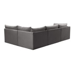 Jacob 103" Velvet Upholstered 4pc. Modular Sectional in Grey